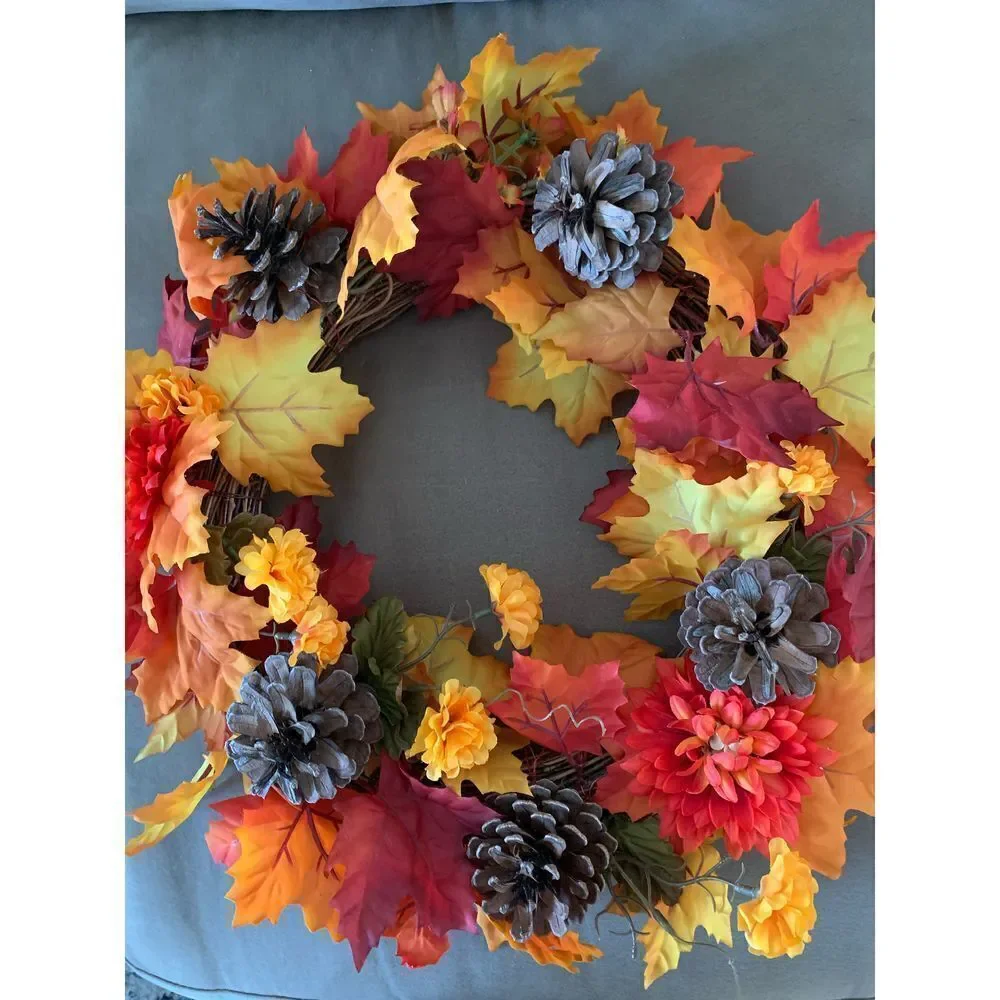 Handcrafted Fall Autumn Wreath Thanksgiving Harvest Door Decor